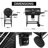 Five - Star Grill & Chill Barbacoa Carbon - para Jardín Exterior BBQ con 2 Estante Plegable, parrilla cromada 71×35 cm, GC0002