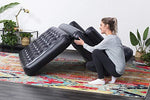 Bestway 75054 Sofá multiusos, 188 x 152 x 64 cm, PVC, negro, 74 x 60 x 25 pulgadas