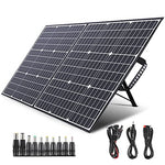 Placa solar de 100 W, 18 V, panel solar portátil ETFE con salidas USB/QC 3.0/TPYE-C PD 60 W/DC/MC4, cargador solar MPPT soporte ajustable para generador