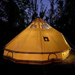 UNISTRENGH Tienda De Campana De Lona De Algodón Impermeable 4 Estaciones con Agujero De Estufa Y Ventanas De Techo Para 6-8 Personas, Camping, Caza, beige, L