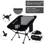 Kesser® Silla de Camping Plegable, Silla de Pesca, portátil, Silla de Camping, Silla Plegable hasta 120 kg, Silla de Playa, Silla de Pesca, Taburete Plegable con portabebidas, Noir