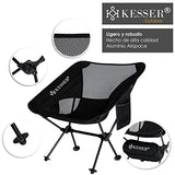 Kesser® Silla de Camping Plegable, Silla de Pesca, portátil, Silla de Camping, Silla Plegable hasta 120 kg, Silla de Playa, Silla de Pesca, Taburete Plegable con portabebidas, Noir
