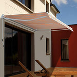 Outsunny Toldo Retráctil con Manivela Pared Ángulo Ajustable de PU Resistente al Agua 300x250cm articulado 280g/m² Naranja Blanco