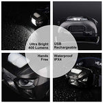 APUNOL - 2 Unidades Linterna Frontal LED USB Recargable