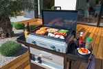 CAMPINGAZ Blue Flame LX - Barbacoa de Gas con Placa esmaltada y 2 quemadores de Acero, Parrilla de Mesa con tecnología BlueFlame para Parrilla mediterránea a la Plancha, Gris