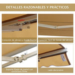 Outsunny Toldo Manual Plegable de Aluminio 295x250cm Ángulo Ajustable Manivela para Exterior Balcón Jardín Terraza