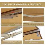 Outsunny Toldo Manual Plegable de Aluminio 295x250cm Ángulo Ajustable Manivela para Exterior Balcón Jardín Terraza