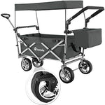 tectake 800800 Carrito de Mano Plegable, Carro de Transporte para Jardín, Carro de Carga para Excursiones (Gris)