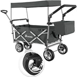 tectake 800800 Carrito de Mano Plegable, Carro de Transporte para Jardín, Carro de Carga para Excursiones (Gris)