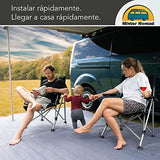 Mr Nomad Alfombra de Suelo de Camping 5,0 m x 2,5 m - con recogedor - Alfombra de Camping, Azul/Gris, Ideal para el Suelo del toldo, Incluye Bolsa de Transporte, 4 Clavijas en T y 12 Clavos de Acero