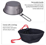 Boundless Voyage Tazón de titanio de 450 ml con mango plegable al aire libre, camping, picnic, vajilla portátil de arroces, cuenco para exteriores Ti15156B