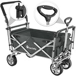 tectake 800800 Carrito de Mano Plegable, Carro de Transporte para Jardín, Carro de Carga para Excursiones (Gris)