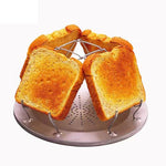 Tostadora portátil Plataforma de Camp tostadora del Pan Plegable 4 Pedazo Placa Pan De Para Acampar al Aire Libre, Estufa de Gas