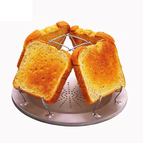 Tostadora portátil Plataforma de Camp tostadora del Pan Plegable 4 Pedazo Placa Pan De Para Acampar al Aire Libre, Estufa de Gas