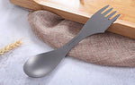 Boundless Voyage Titanio 3 en 1 Cuchara Tenedor Cuchillo Spork Cubiertos Cubiertos Cubiertos 1.2 mm Espesar Utensilios de Titanio Profesionales