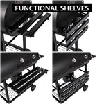 Five - Star Grill & Chill Barbacoa Carbon - para Jardín Exterior BBQ con 2 Estante Plegable, parrilla cromada 71×35 cm, GC0002