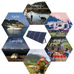 Placa Solar Plegable Portátil de 200W y 12V con un Controlador de Carga Solar de 10A para Campistas, Caravanas, Autocaravanas, Sistema de 12V