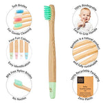 Wild & Stone | Cepillo de dientes de bambú orgánico para bebés | Cuatro colores | Cerdas de fibra | Mango 100% biodegradable | Cepillos de dientes veganos ecológicos para bebés