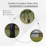 Outsunny Carpa Plegable 2,2x2,2x2m con Lateral Altura Ajustable Protección UV 50+ de Acero y Tela Oxford con Bolsa de Transporte Blanco