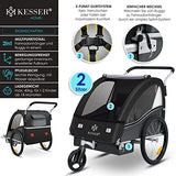 KESSER® Remolque Infantil para Bicicleta Sport-RX 2 en 1, función de Jogger, Remolque de Bicicleta Infantil + cinturón de Seguridad de 5 Puntos, 360 Rueda Delantera para Correr y Bicicleta