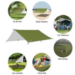 Ryaco Toldo de Refugio Impermeable 3M*3M, Hamaca Tienda de campaña, portátil, Ligera, Impermeable, Refugio para Camping, Senderismo, Mochila (Ejercito Verde)