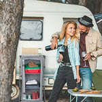 Relaxdays Armario de Camping Plegable con asa, Almacenamiento Estable para Cocina de Camping, 96 x 53,5 x 53 cm, Color Gris