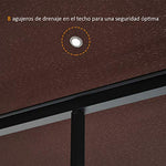 Outsunny Carpa Jardín o Terraza Color Café de 3x3m Cenador con Mosquitera Pabellón Gazebo con Techo con Ventilación