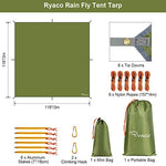 Ryaco Toldo de Refugio Impermeable 3M*3M, Hamaca Tienda de campaña, portátil, Ligera, Impermeable, Refugio para Camping, Senderismo, Mochila (Ejercito Verde)