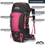 MONTIS WILDNATURE 38L, Mochila para deportes / senderismo, protección contra la lluvia, suficiente espacio para excursiones de senderismo más largas, adecuada como mochila para ciclismo (38L - Baya)