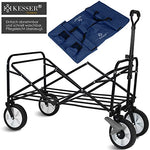 KESSER® Carro Plegable de Mano, Carro de Mano, Carro de Equipamiento, Incluye 2 Bolsillos de Malla, Plegable, neumáticos de Goma Maciza, Capacidad de Carga de hasta 80 kg