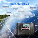 Controlador Solar de Carga de 60A 12V/24V/36V/48V Voltaje de Identificación Automática Regulador Inteligente con Pantalla LCD para Sistemas Solares Domésticos