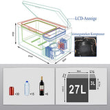 WOLTU AC/DC Nevera de Compresor Congelador Portátil Frío Nevera Portátil Nevera para Coche Nevera de Viaje Camping para Barco Camión Conexiones 12V&220V, 30L KUE011wsz