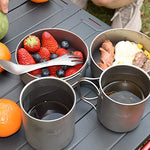 Taza de Titanio Portátil para Camping, Senderismo, Cocina, pícnic 350 ml / 450 ml