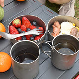 Taza de Titanio Portátil para Camping, Senderismo, Cocina, pícnic 350 ml / 450 ml