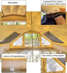 UNISTRENGH Impermeable 4 estaciones lona de algodón campana tienda Glamping yurte con estufa Jack agujero para 6-8 personas adultos camping caza senderismo, beige, L