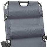 Tumbona de camping Amanka, 153 x 60 cm, tumbona de playa, tumbona plegable, gris