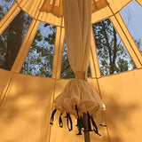 UNISTRENGH Tienda De Campana De Lona De Algodón Impermeable 4 Estaciones con Agujero De Estufa Y Ventanas De Techo Para 6-8 Personas, Camping, Caza, beige, L