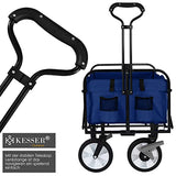 KESSER® Carro Plegable de Mano, Carro de Mano, Carro de Equipamiento, Incluye 2 Bolsillos de Malla, Plegable, neumáticos de Goma Maciza, Capacidad de Carga de hasta 80 kg