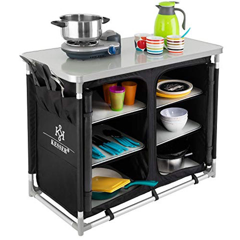 KESSER® Armario de Cocina de Camping, Cocina de Camping con Marco de Aluminio, Incl. Bolsa de Transporte, Armario de Cocina para el Camping, Muebles de Camping, Al Aire Libre