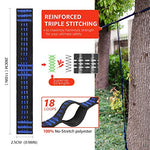 Overmont 2 Pcs Hamaca Correas para Arbol Colgante Cuerda de Hamaca Accesorios Sujetar Cinturón de Suspensión 280cm*5cm con 2 Ganchos Mosquetones Soporta 300 Kg con 18 nodos