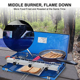 Camplux JK-5330 Hornillo a Gas Portátil, Estufa de Gas de Tres Quemadores, para Camping o Festivales, Gas Butano/ Propano, 4,5kW