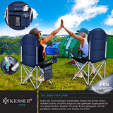 KESSER® Silla de Camping Plegable hasta 150 kg, Silla Plegable Acolchada con reposabrazos y Soporte para Bebidas + Bolsillo con Respaldo Alto, Silla de Playa, Taburete Plegable