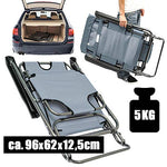 AMANKA - Tumbona Plegable con Reposacabezas, Reposapiernas y Respaldo Reclinable | 178 cm Gris