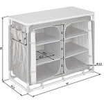 TecTake 800747 Cocina de Camping, Aluminio, Plegable para Exteriores, Patas Ajustables, Compartimentos, Negro, Incl. Bolsa de Transporte - Varios Modelos (Tipo 5 | No. 403348)