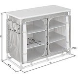 TecTake 800747 Cocina de Camping, Aluminio, Plegable para Exteriores, Patas Ajustables, Compartimentos, Negro, Incl. Bolsa de Transporte - Varios Modelos (Tipo 5 | No. 403348)