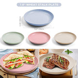 Odoland Cubiertos y Platos Kit de Trigo Ecológico para Acampar 24 Piezas con Platos Cuencos Tazas Tenedores Cucharas Cuchillos y Bolsa Portátil, Kit de Picnic para 4 Personas, Vajilla de Camping