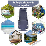 Outsunny Tumbona Inclinable Acero Plegable con Almohada Playa Camping Piscina Hamaca 178x60x29cm Gris