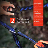 Overmont 2 Pcs Hamaca Correas para Arbol Colgante Cuerda de Hamaca Accesorios Sujetar Cinturón de Suspensión 280cm*5cm con 2 Ganchos Mosquetones Soporta 300 Kg con 18 nodos