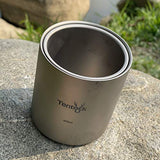 Taza de Titanio Portátil para Camping, Senderismo, Cocina, pícnic 350 ml / 450 ml