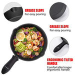 Overmont Pre-sazonado Sartén Ollas de Hierro Fundido para Freír, Utensilios de Cocina Seguros para Estufa, Barbacoa, Fogata, Varios Tamaños, Negro